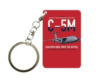 Thumbnail for C-5M Super Galaxy design on red designed key chain, double-side print