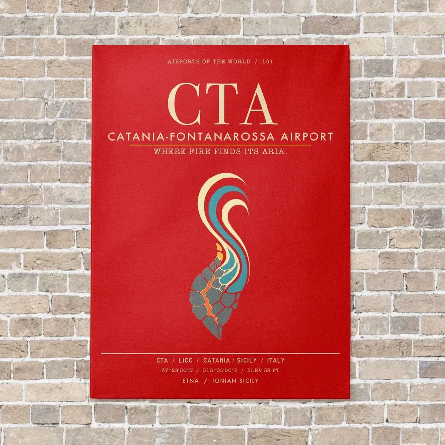 Catania-Fontanarossa Airport CTA - Canvas Framed - Red