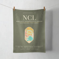 Thumbnail for Newcastle International Airport (NCL) design on green army towel
