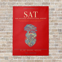 Thumbnail for San Antonio International Airport SAT - Canvas Framed - Red