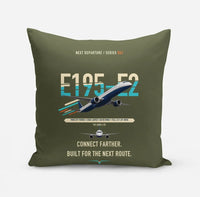 Thumbnail for Embraer E195-E2 design on green army pillow