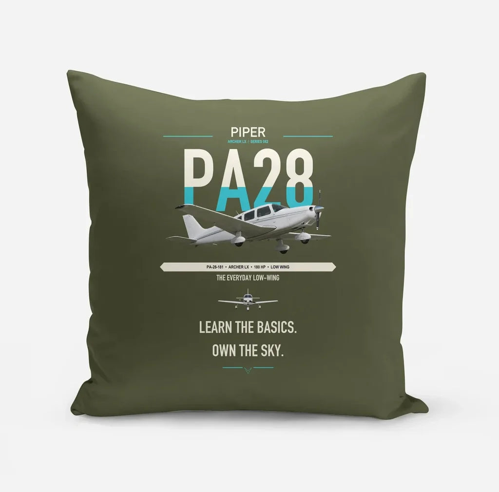 Piper PA-28-181 Archer LX design on green army pillow