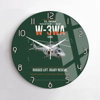 Thumbnail for PZL-Świdnik W-3WA Sokół design on dark green no frame wall clock