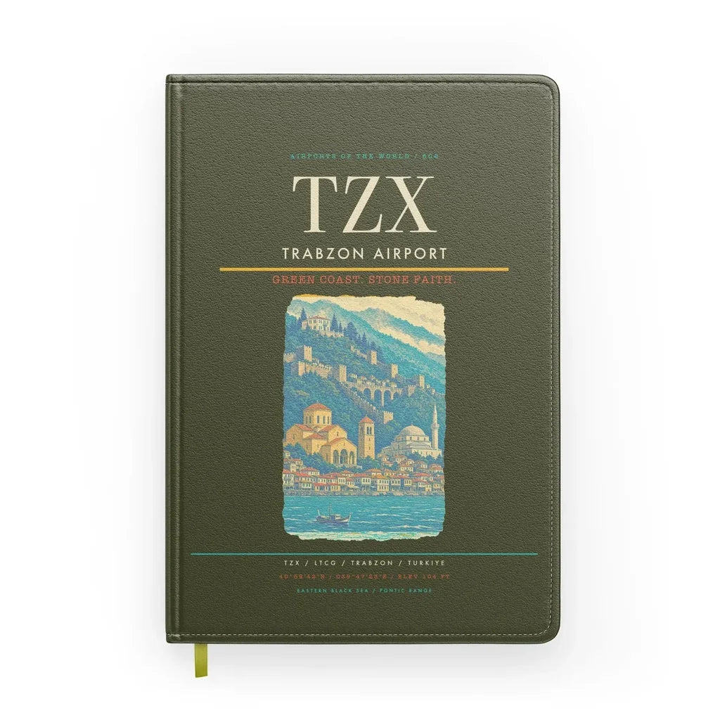 Trabzon Airport (TZX) design on green army notebook