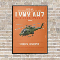 Thumbnail for Westland Lynx AH7 vertical canvas print - framed - orange background