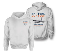 Thumbnail for EC-130H Compass Call design on white double-side hoodie, double-side print