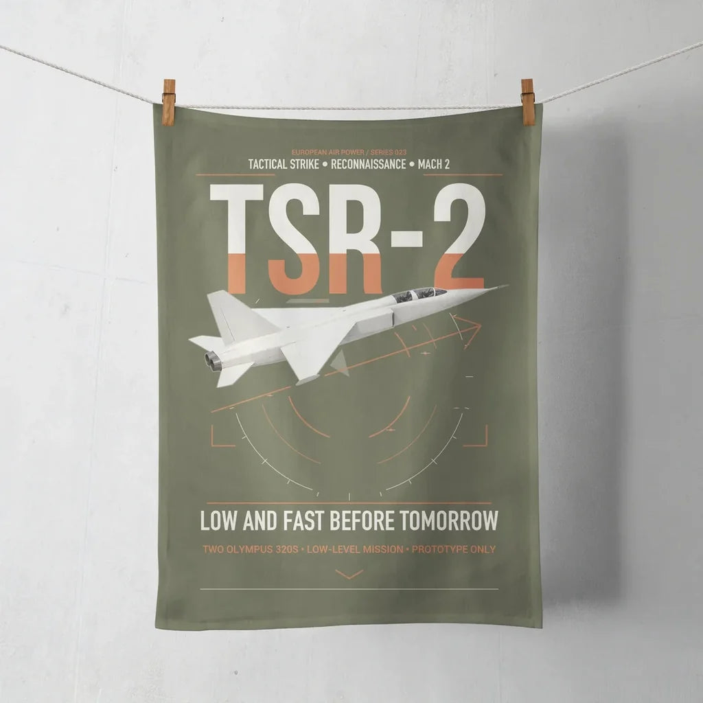 BAC TSR-2 design on green army towel