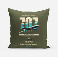 Thumbnail for Boeing 707-320C design on green army pillow