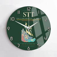 Thumbnail for Cyril E. King Airport (STT) design on dark green no frame wall clock