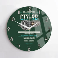 Thumbnail for CT7-9B design on dark green no frame wall clock