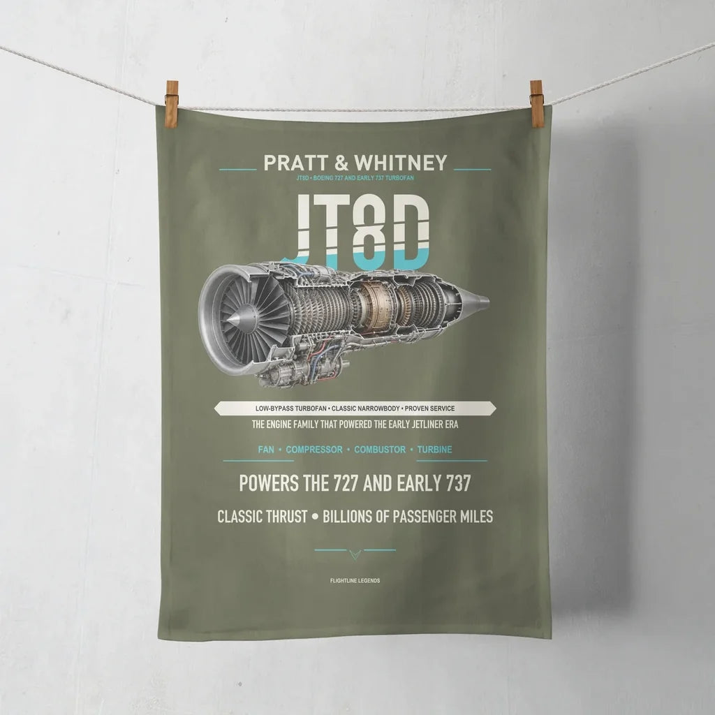 JT8D design on green army towel