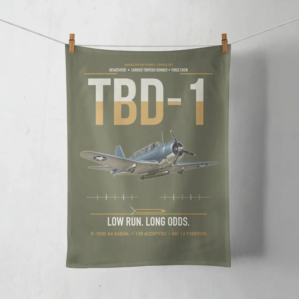 TBD-1 Devastator design on green army towel