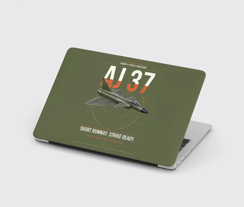 Saab AJ 37 Viggen design on green army MacBook case