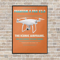 Thumbnail for DJI Phantom 4 Pro V2.0 vertical canvas print - framed - orange background