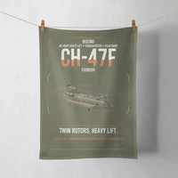 Thumbnail for Boeing CH-47F Chinook design on green army towel