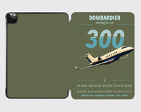 Thumbnail for Bombardier Challenger 300 design on green army ipad tablet case