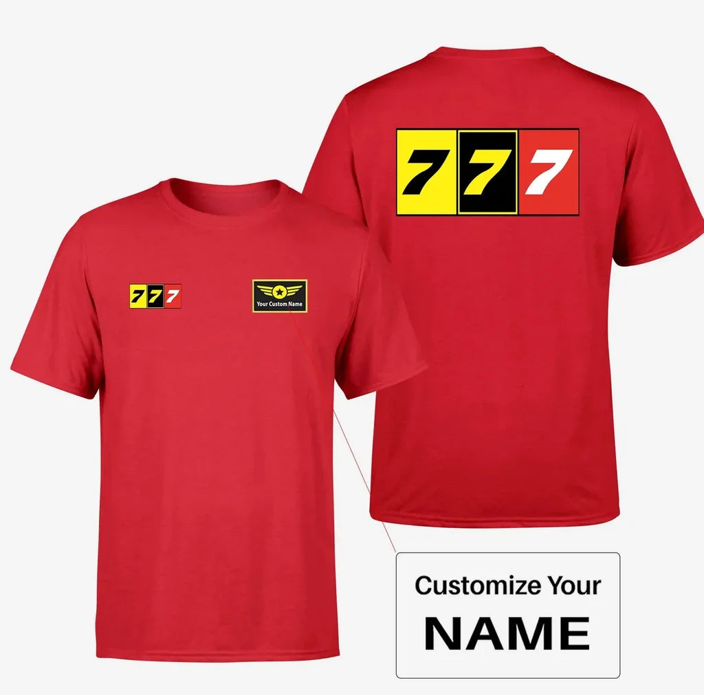 Flat Colourful 777 Designed Double-Side T-Shirts - view 14