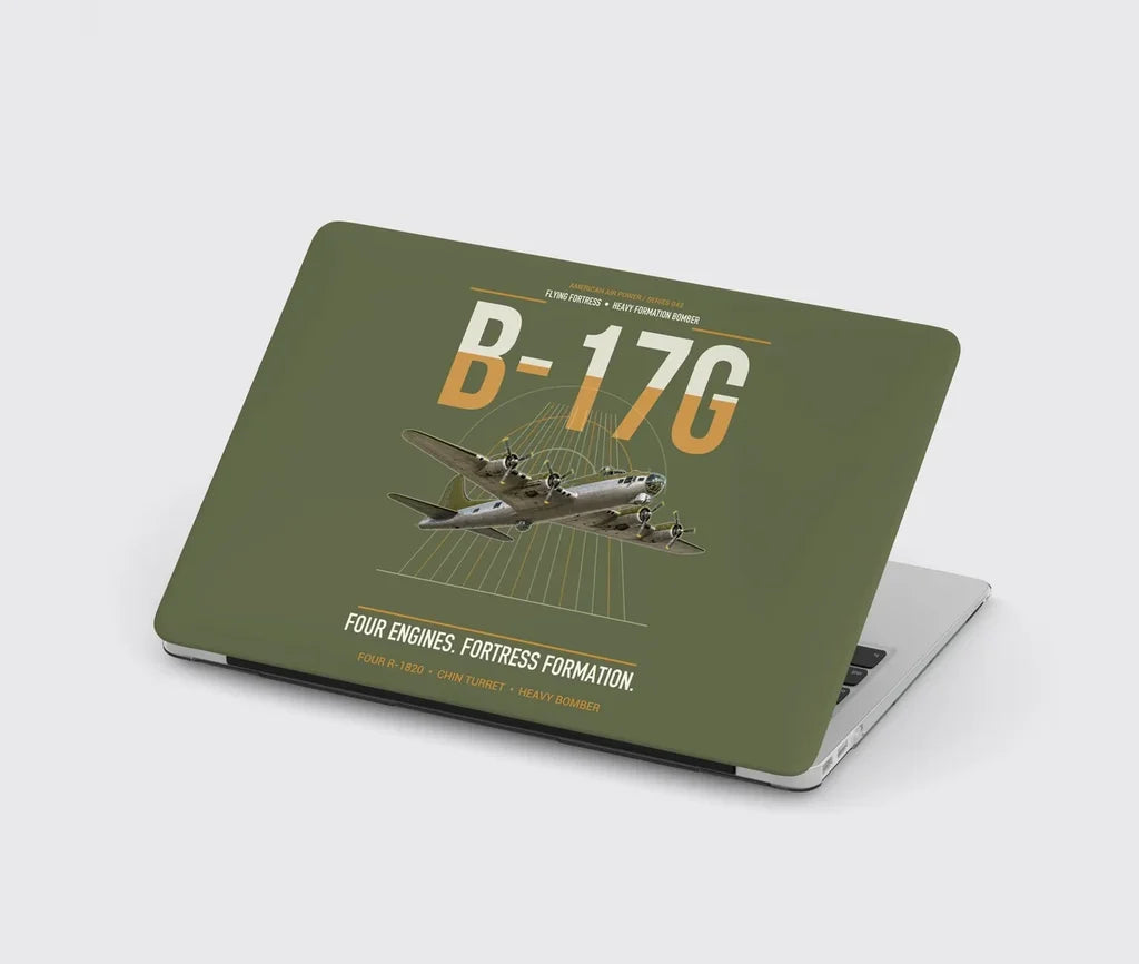 B-17G Flying Fortress design on green army MacBook case