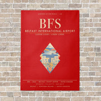 Thumbnail for Belfast International Airport BFS - Canvas Framed - Red