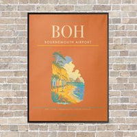 Thumbnail for Bournemouth Airport BOH - Canvas Framed - Orange