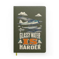 Thumbnail for Glassy Water Is Harder design on green army notebook