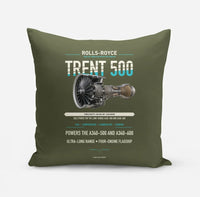Thumbnail for TRENT 500 design on green army pillow