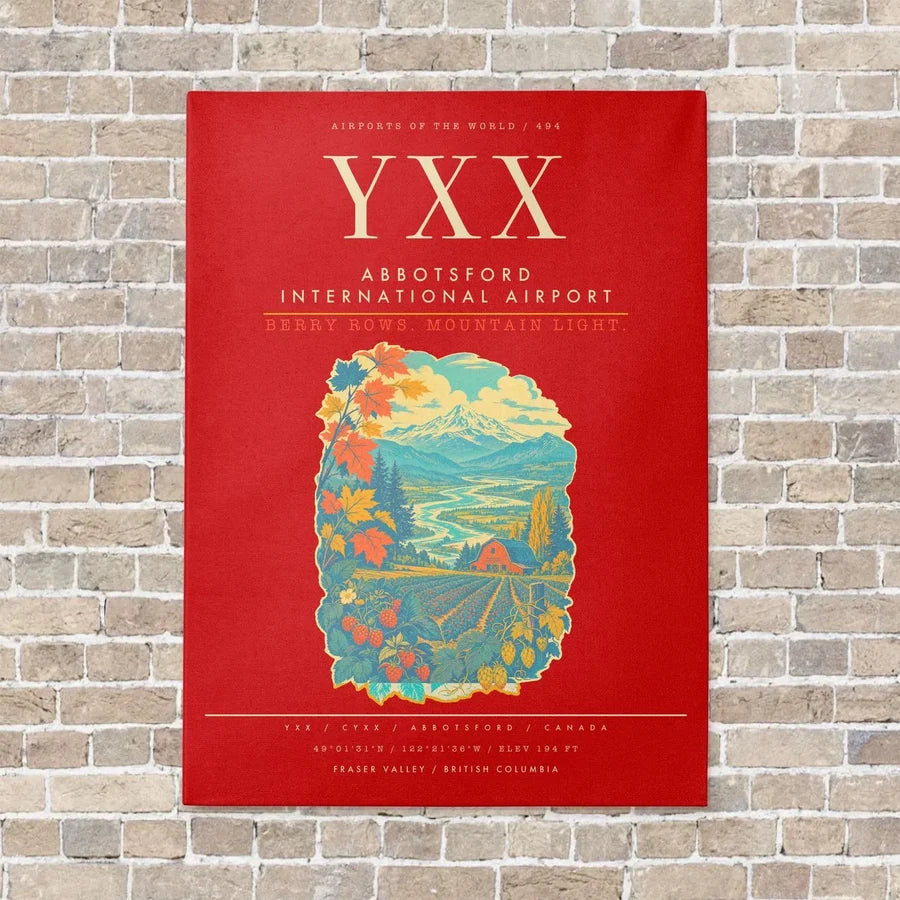 Abbotsford International Airport YXX - Canvas Framed - Red