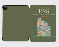 Thumbnail for Rennes–Saint-Jacques Airport (RNS) design on green army ipad tablet case