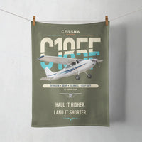 Thumbnail for Cessna A185F Skywagon design on green army towel