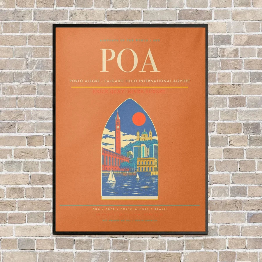 Porto Alegre - Salgado Filho International Airport POA - Canvas Framed - Orange