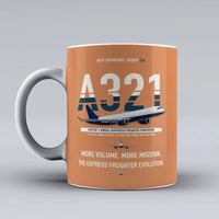 Thumbnail for A321P2F Mug design on orange airbus