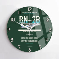 Thumbnail for Britten-Norman BN-2B-26 Islander design on dark green no frame wall clock