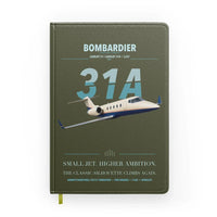 Thumbnail for Bombardier Learjet 31A design on green army notebook