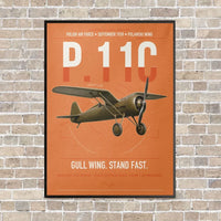 Thumbnail for PZL P.11c vertical canvas print - framed - orange background