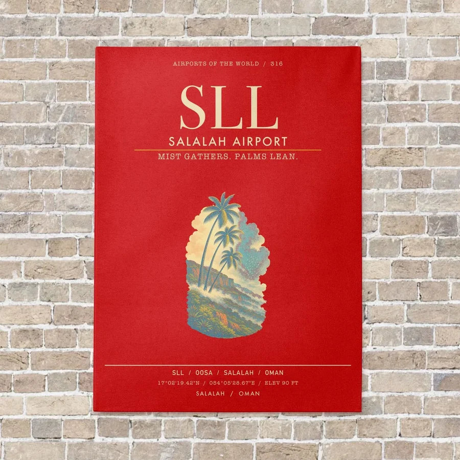 Salalah Airport SLL - Canvas Framed - Red