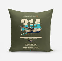 Thumbnail for Boeing 314 Clipper design on green army pillow