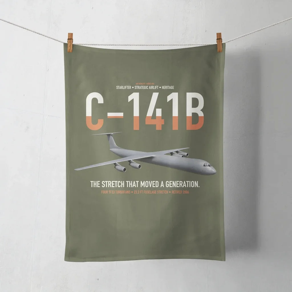 C-141B Starlifter design on green army towel
