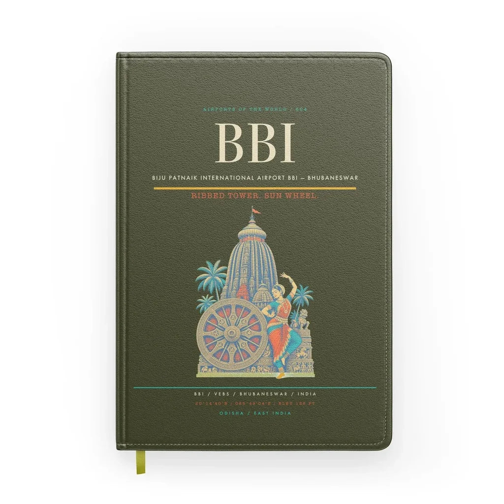 Biju Patnaik International Airport (BBI) design on green army notebook