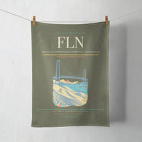 Thumbnail for Hercilio Luz International Airport (FLN) design on green army towel