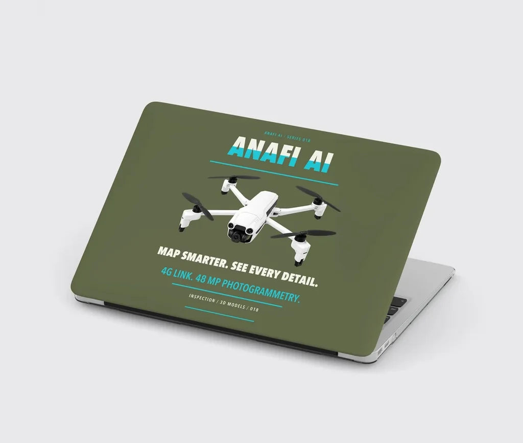 Parrot ANAFI Ai design on green army MacBook case