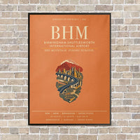 Thumbnail for Birmingham-Shuttlesworth International Airport BHM vertical canvas print - framed - orange background