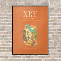 Thumbnail for Jerez Airport XRY vertical canvas print - framed - orange background