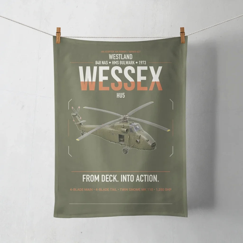 Westland Wessex HU5 design on green army towel