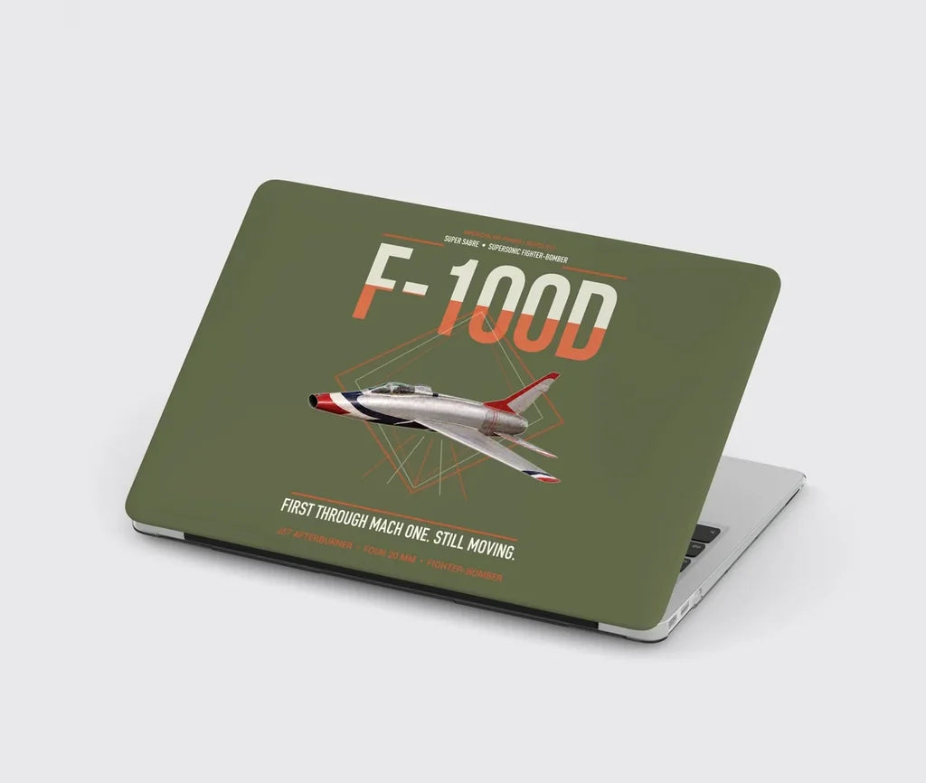 F-100D Super Sabre design on green army MacBook case