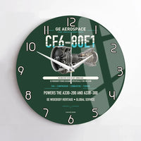 Thumbnail for CF6-80E1 design on dark green no frame wall clock
