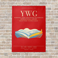Thumbnail for Winnipeg James Armstrong Richardson International Airport YWG - Canvas Framed - Red
