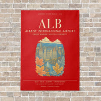 Thumbnail for Albany International Airport ALB - Canvas Framed - Red