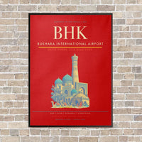 Thumbnail for Bukhara International Airport BHK - Canvas Framed - Red