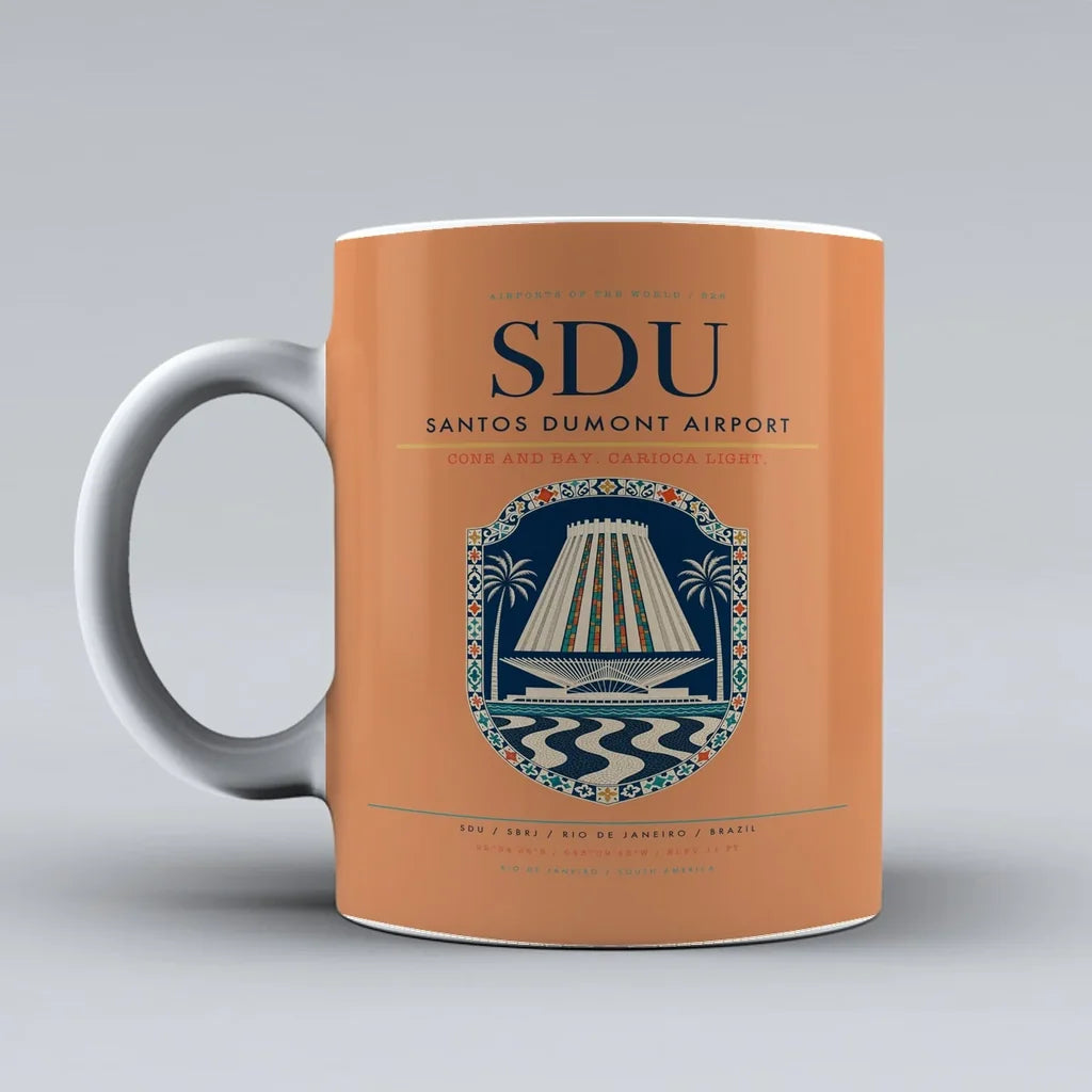 Dumont Airport SDU Mug design on orange santos