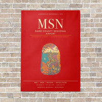 Thumbnail for Dane County Regional Airport Madison MSN - Canvas Framed - Red